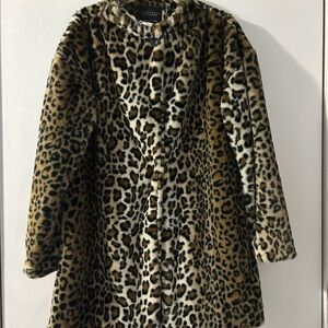 Leopard Print Faux Fur Coat